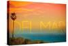 California Del Mar (#2) - Sunset and Birds-Lantern Press-Stretched Canvas