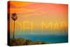 California Del Mar (#2) - Sunset and Birds-Lantern Press-Stretched Canvas