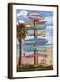California - Destination Sign-Lantern Press-Framed Art Print