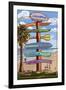 California - Destination Sign-Lantern Press-Framed Art Print