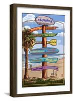 California - Destination Sign-Lantern Press-Framed Art Print