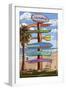 California - Destination Sign-Lantern Press-Framed Art Print