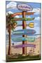 California - Destination Sign-Lantern Press-Mounted Art Print