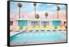 California Dreaming - Palm Springs Pool Day-Philippe HUGONNARD-Framed Stretched Canvas