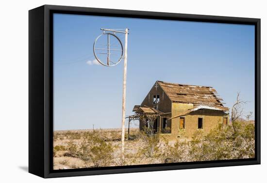 California, Drought Spotlight 3 Route 66 Expedition, Ludlow, Abandon Building-Alison Jones-Framed Stretched Canvas