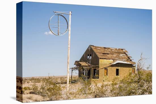 California, Drought Spotlight 3 Route 66 Expedition, Ludlow, Abandon Building-Alison Jones-Stretched Canvas