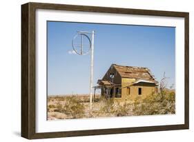 California, Drought Spotlight 3 Route 66 Expedition, Ludlow, Abandon Building-Alison Jones-Framed Photographic Print