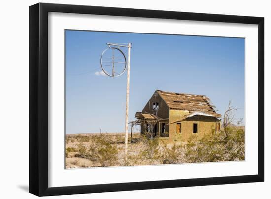 California, Drought Spotlight 3 Route 66 Expedition, Ludlow, Abandon Building-Alison Jones-Framed Photographic Print