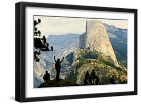 California, Excited Tourist at Yosemite National Park, Yosemite Falls, Half Dome-Bernard Friel-Framed Photographic Print