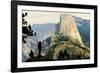 California, Excited Tourist at Yosemite National Park, Yosemite Falls, Half Dome-Bernard Friel-Framed Photographic Print