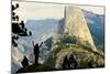 California, Excited Tourist at Yosemite National Park, Yosemite Falls, Half Dome-Bernard Friel-Mounted Photographic Print