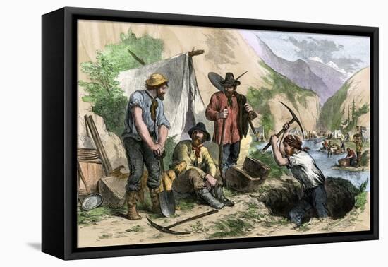 California Gold Diggers, as Seen by An Eyewitness, 1850s-null-Framed Stretched Canvas