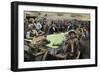 California Gold Rush Miners in a Gambling Saloon Playing Faro-null-Framed Giclee Print