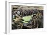 California Gold Rush Miners in a Gambling Saloon Playing Faro-null-Framed Giclee Print