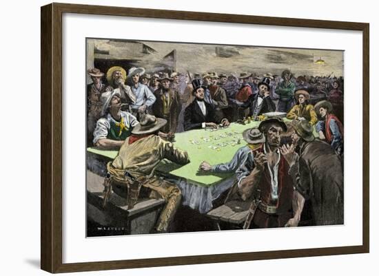 California Gold Rush Miners in a Gambling Saloon Playing Faro-null-Framed Giclee Print