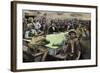 California Gold Rush Miners in a Gambling Saloon Playing Faro-null-Framed Giclee Print
