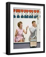 California Governor Candidate Ronald Reagan and Wife Nancy Campaigning-Bill Ray-Framed Photographic Print