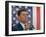 California Gubernatorial Candidate Ronald Reagan Speaking in Front of American Flag Backdrop-Bill Ray-Framed Photographic Print