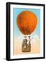 California Honeymoon, Couple in Orange Balloon-null-Framed Art Print