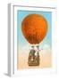 California Honeymoon, Couple in Orange Balloon-null-Framed Art Print