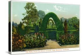 California - Hotel Del Monte View of the Maze Near Monterey-Lantern Press-Stretched Canvas