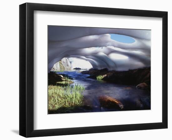 California, Inyo Nf, Twenty Lakes Basin, Stream Through an Ice Cave-Christopher Talbot Frank-Framed Photographic Print