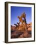 California, Joshua Tree, Moon and Monzonite Granite Boulders, Early Morning Near Jumbo Rocks-John Barger-Framed Photographic Print