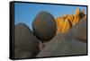 California. Joshua Tree National Park. Jumbo Rocks at Sunset-Judith Zimmerman-Framed Stretched Canvas