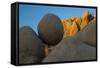 California. Joshua Tree National Park. Jumbo Rocks at Sunset-Judith Zimmerman-Framed Stretched Canvas