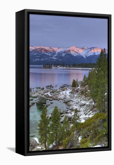 California, Lake Tahoe. Lake Overview at Sunrise-Jaynes Gallery-Framed Stretched Canvas