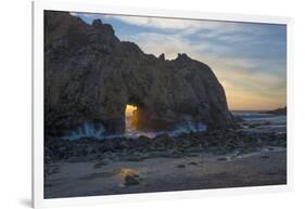 California. Last Light Through the Arch at Pfeiffer Big Sur State Park-Judith Zimmerman-Framed Premium Photographic Print