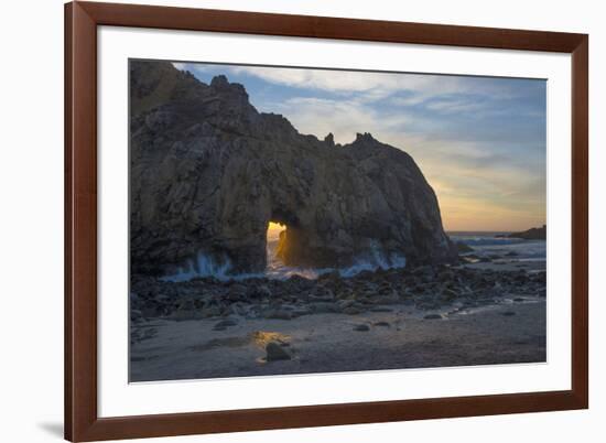 California. Last Light Through the Arch at Pfeiffer Big Sur State Park-Judith Zimmerman-Framed Photographic Print