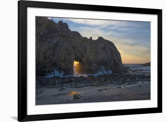 California. Last Light Through the Arch at Pfeiffer Big Sur State Park-Judith Zimmerman-Framed Photographic Print