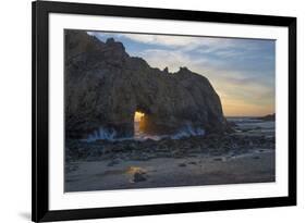 California. Last Light Through the Arch at Pfeiffer Big Sur State Park-Judith Zimmerman-Framed Photographic Print