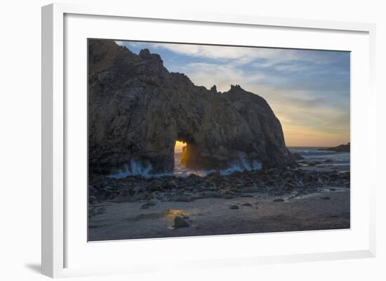 California. Last Light Through the Arch at Pfeiffer Big Sur State Park-Judith Zimmerman-Framed Photographic Print