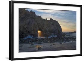 California. Last Light Through the Arch at Pfeiffer Big Sur State Park-Judith Zimmerman-Framed Photographic Print