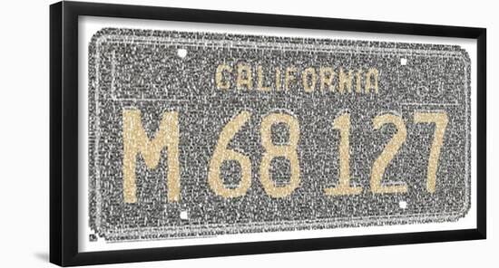 California License Plate Cities Text Art Print Poster-null-Framed Mini Poster