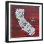 California License Plate Map-Design Turnpike-Framed Giclee Print