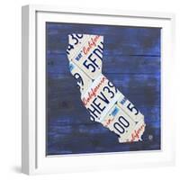 California License Plate Map-Design Turnpike-Framed Giclee Print