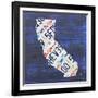 California License Plate Map-Design Turnpike-Framed Giclee Print