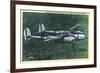 California - Lockheed Lightning Interceptor P-38 in Flight-Lantern Press-Framed Premium Giclee Print