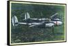 California - Lockheed Lightning Interceptor P-38 in Flight-Lantern Press-Framed Stretched Canvas