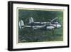 California - Lockheed Lightning Interceptor P-38 in Flight-Lantern Press-Framed Art Print