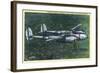 California - Lockheed Lightning Interceptor P-38 in Flight-Lantern Press-Framed Art Print