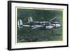 California - Lockheed Lightning Interceptor P-38 in Flight-Lantern Press-Framed Art Print