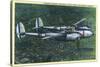 California - Lockheed Lightning Interceptor P-38 in Flight-Lantern Press-Stretched Canvas