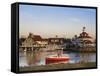 California, Long Beach, Shoreline Village Boardwalk, USA-Walter Bibikow-Framed Stretched Canvas