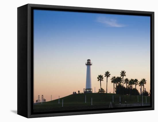 California, Long Beach, Shoreline Village Lighthouse, USA-Walter Bibikow-Framed Stretched Canvas