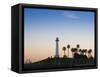California, Long Beach, Shoreline Village Lighthouse, USA-Walter Bibikow-Framed Stretched Canvas
