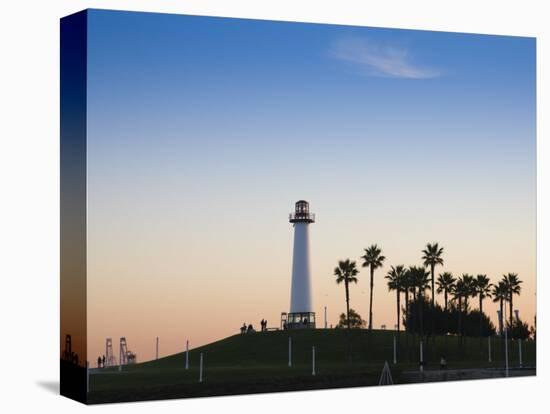 California, Long Beach, Shoreline Village Lighthouse, USA-Walter Bibikow-Stretched Canvas